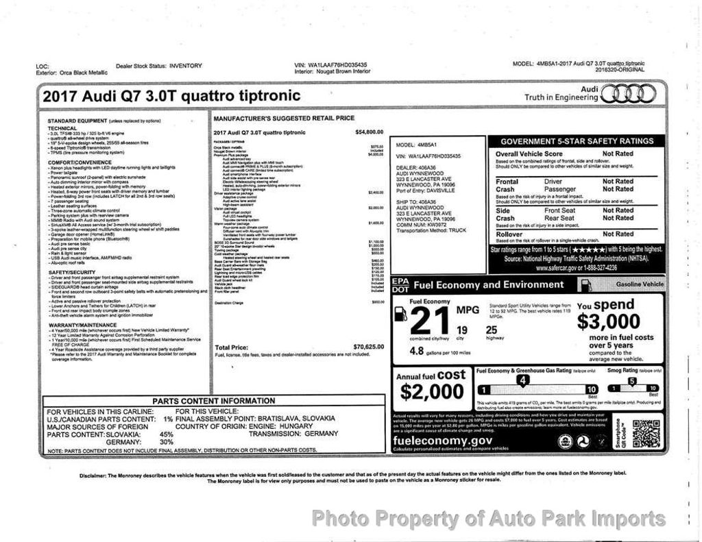 2017 Audi Q7 quattro 4dr 3.0T Premium Plus - 21747133 - 1