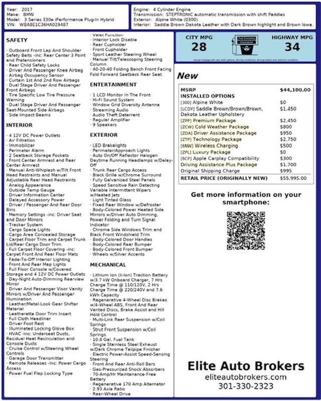 2017 BMW 3 Series 330e iPerformance Plug-In Hybrid - 22992894 - 10