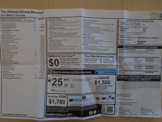 2017 BMW X1 xDrive28i - 22943220 - 56