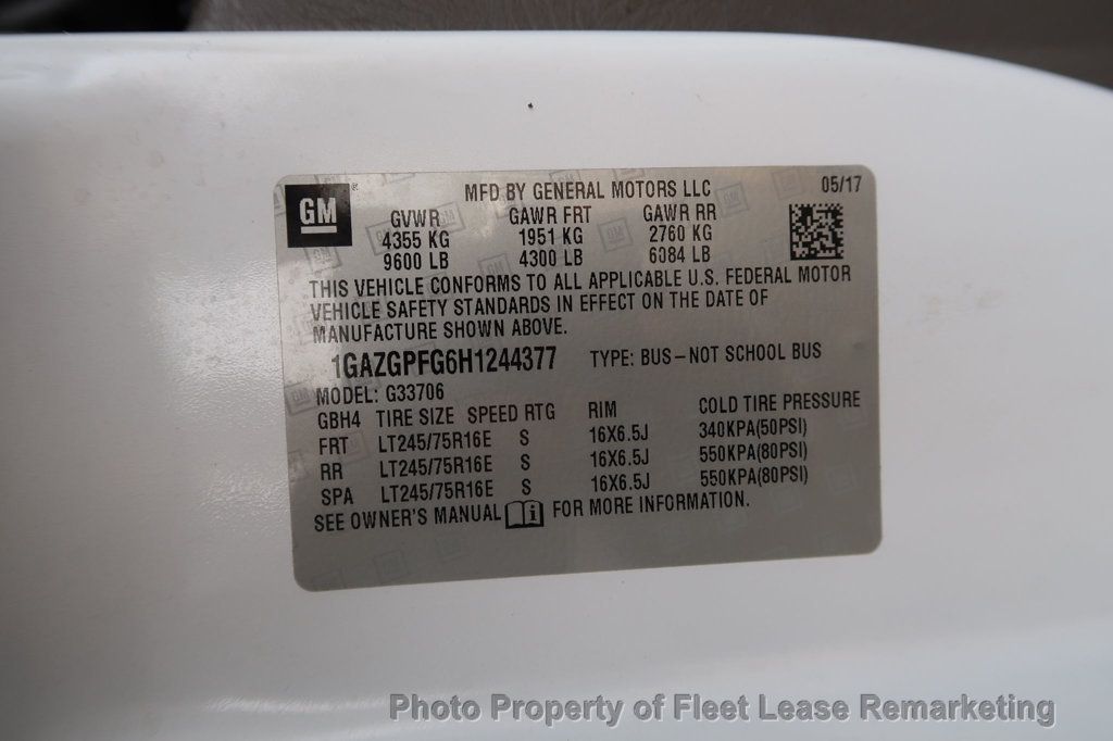 2017 Chevrolet Express Passenger G3500 Ext Passenger Van LT 155"  - 22979007 - 13