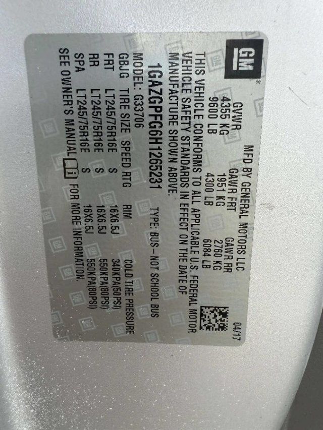 2017 Chevrolet Express Passenger RWD 3500 155" LT w/1LT - 22929246 - 29