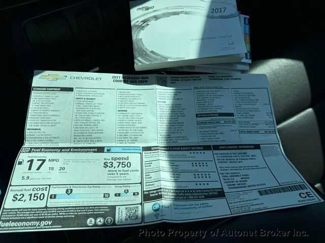 2017 Chevrolet Silverado 1500 4WD Crew Cab 153.0" High Country/High Desert Package - 22995759 - 35