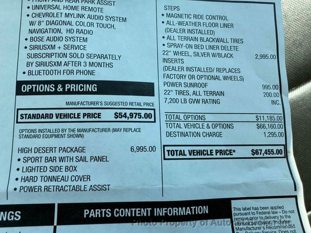 2017 Chevrolet Silverado 1500 4WD Crew Cab 153.0" High Country/High Desert Package - 22995759 - 36