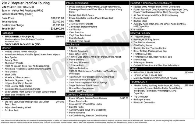 2017 Chrysler Pacifica Touring 4dr Wagon - 23038658 - 5