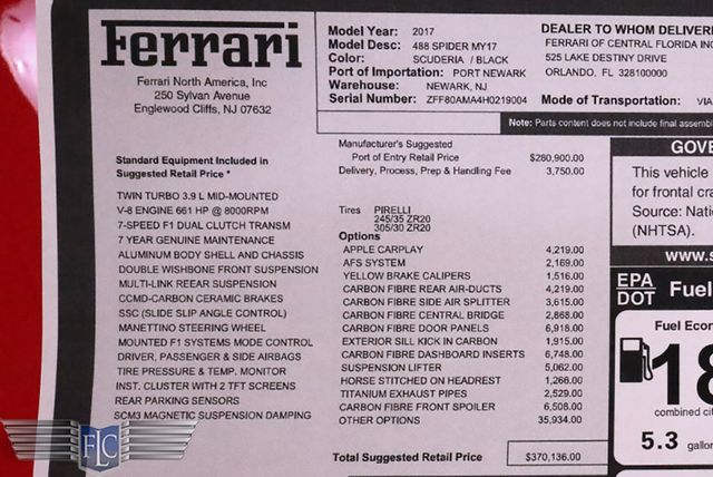 2017 Ferrari 488 Spider Convertible - 23023892 - 37