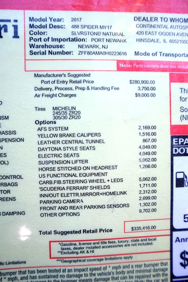 2017 Ferrari 488 SPIDER GRIGIO SILVERSTONE...SORRY SOLD! - 22777955 - 20