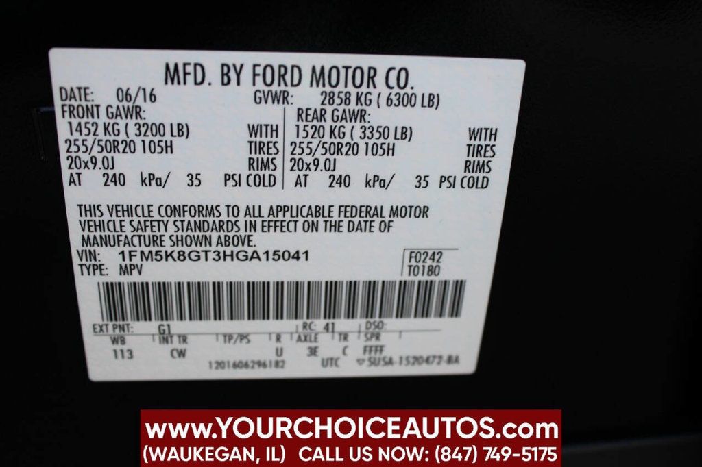 2017 Ford Explorer Sport 4WD - 22919556 - 30