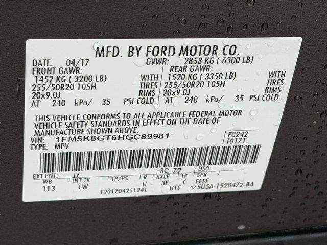 2017 Ford Explorer Sport 4WD - 23002117 - 19