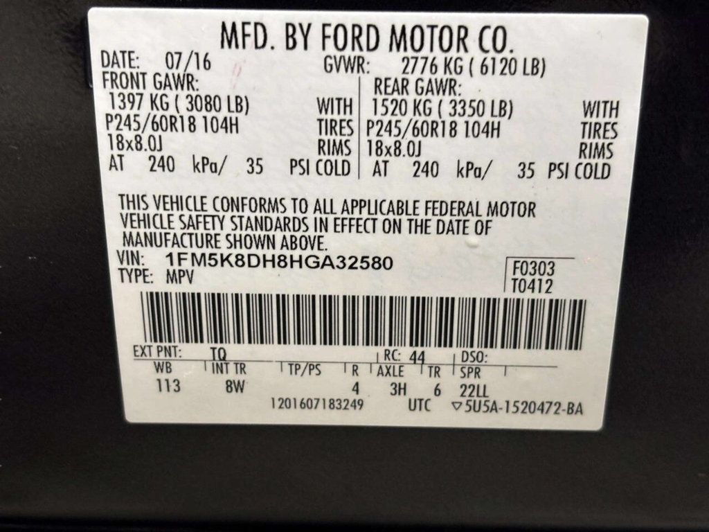2017 Ford Explorer XLT 4WD - 23039960 - 35