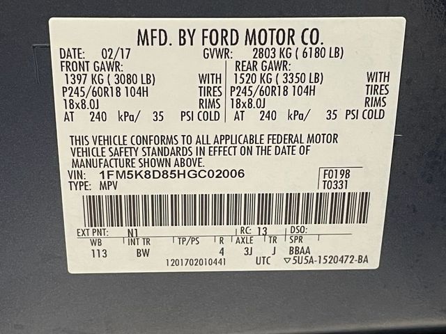 2017 Ford Explorer XLT 4WD - 22999590 - 51