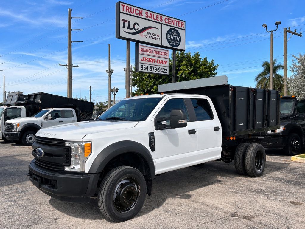 2017 Ford F450 Crew Cab w/ 10ft Dump Truck Stake Side Doors Removable Sides - 23084025 - 1