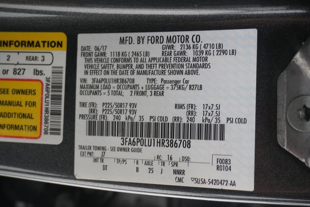 2017 Ford Fusion Hybrid SE FWD - 22978492 - 27