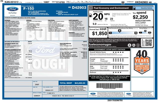 2017 Ford F-150 XL 4X4 SuperCrew Cab STX Appearance Pkg XLS Sport Appearance Pkg - 23000932 - 7