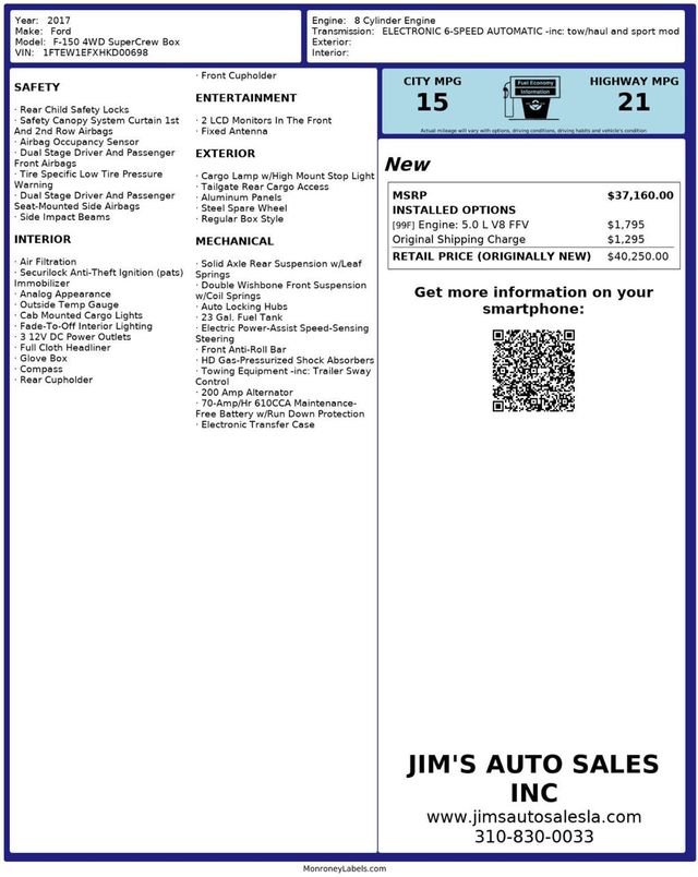 2017 Ford F-150 XLT 4X4 Super Cab RC Lift 20" FUEL Wheels 35" RBP M/T Tires - 22969081 - 8