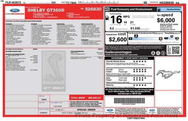 2017 Ford Mustang Shelby GT350 Fastback - 22969369 - 61