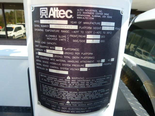 2017 Ford Super Duty F-450 DRW Cab-Chassis 6.8L V10 GAS*XL*2WD*DRW*REGULAR CAB*30FT. "ALTEC" AT200A BUCKET - 22990157 - 36