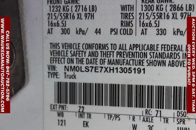 2017 Ford Transit Connect Van XL LWB w/Rear Symmetrical Doors - 22951166 - 10