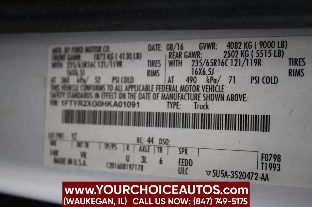 2017 Ford Transit Van T-250 148" Hi Rf 9000 GVWR Sliding RH Dr - 22970533 - 15