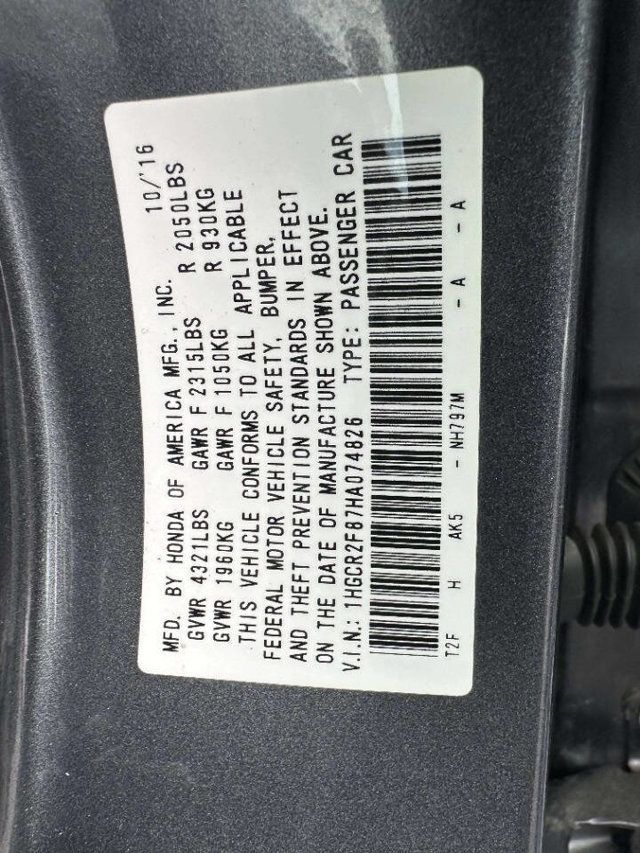2017 Honda Accord Sedan EX-L CVT - 22961854 - 38