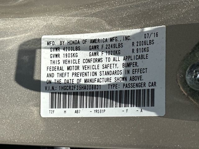 2017 Honda Accord Sedan LX CVT - 23019443 - 20