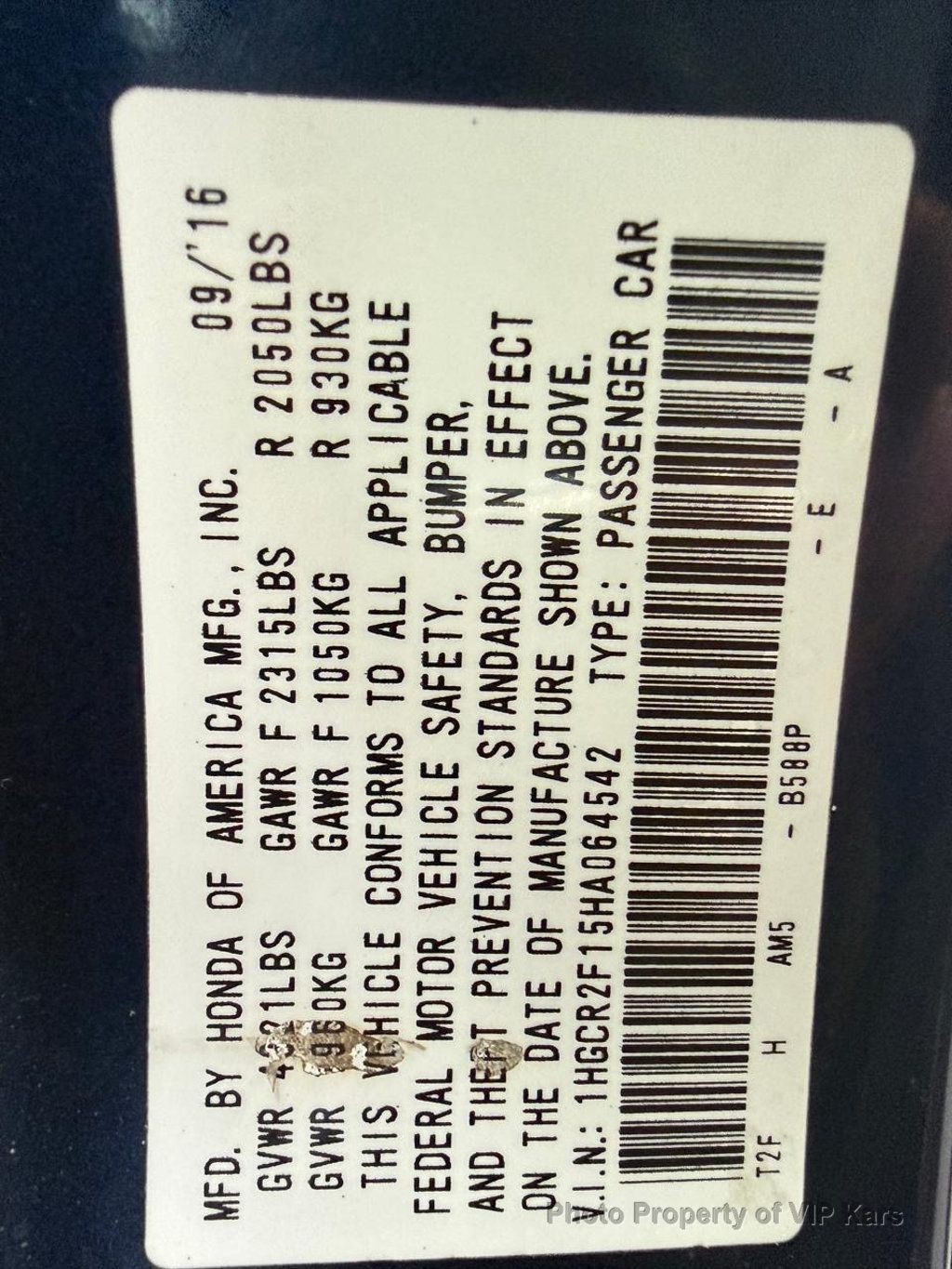 2017 Honda Accord Sedan Sport SE CVT - 22965153 - 23