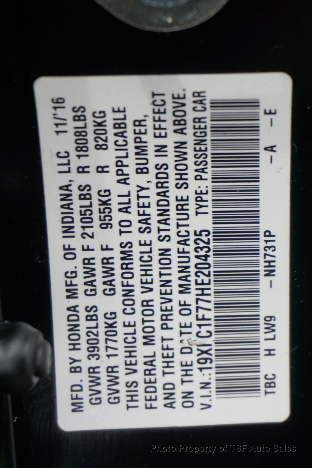 2017 Honda Civic Sedan EX-L CVT CARPLAY REAR/SIDE CAMERA LEATHER HEATED SEATS SUNROOF  - 23019806 - 33