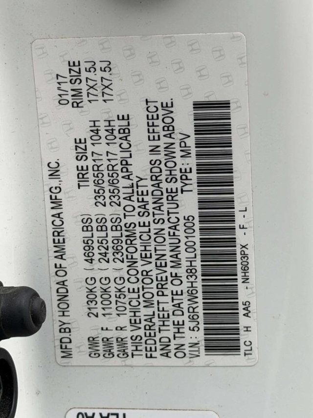 2017 Honda CR-V LX AWD - 23005607 - 19