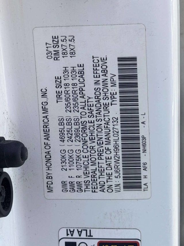 2017 Honda CR-V Touring AWD - 23027916 - 23