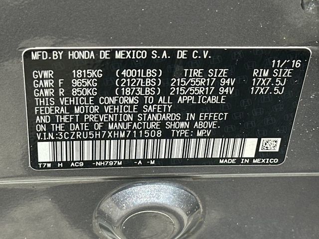 2017 Honda HR-V EX-L Navi 2WD CVT - 23015229 - 21