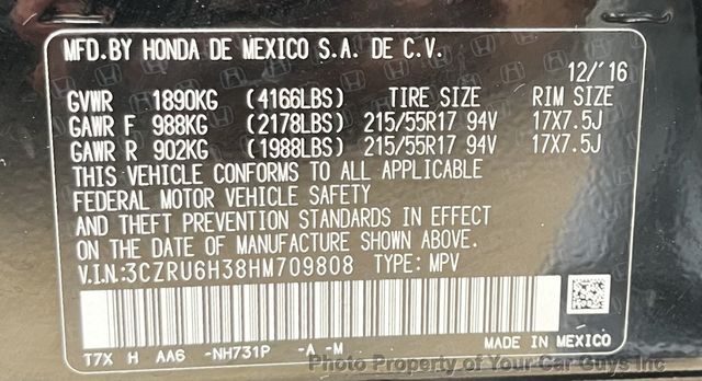 2017 Honda HR-V LX AWD CVT - 23083651 - 20