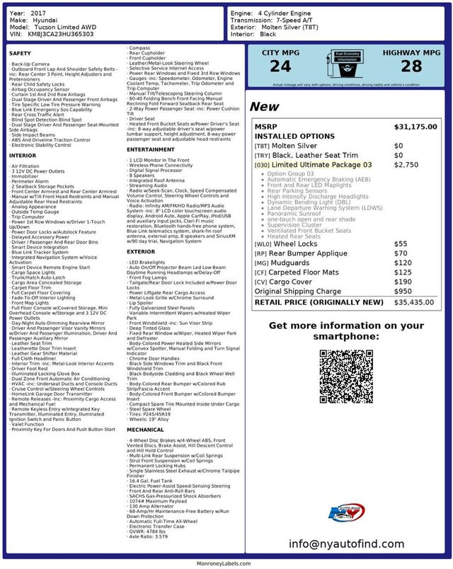 2017 Hyundai Tucson CLEAN CARFAX, ONE OWNER, AWD, PAN SUNROOF, NAVI, HEATED SEATS - 22908373 - 24