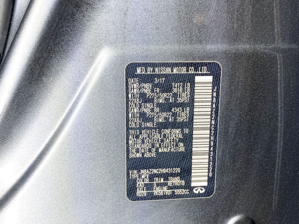 2017 INFINITI QX80 AWD - 22924535 - 83