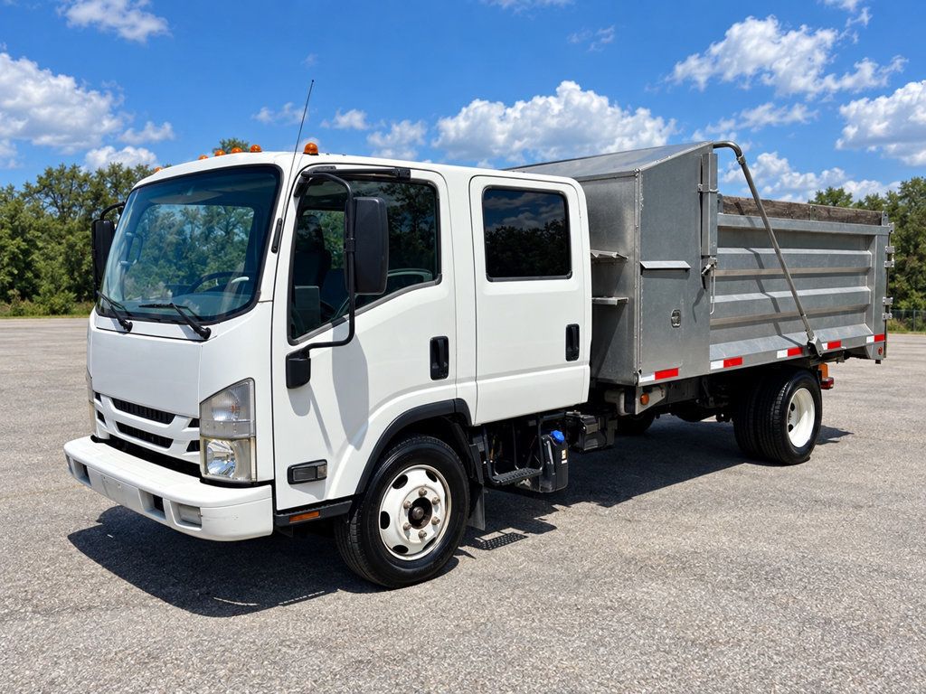 2017 Isuzu NPR XD CREW diesel w/ 14ft Landscape Body Aluminum dump Truck - 23090480 - 2