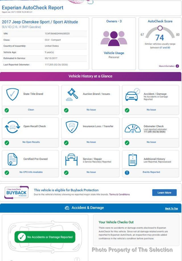 2017 Jeep Cherokee ALTITUDE 4X4 W/QUICK ORDER PKG, SIRIUS RADIO PKG - 22996234 - 22