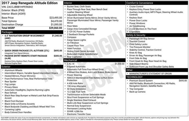 2017 Jeep Renegade Altitude 4x4 - 22991058 - 5