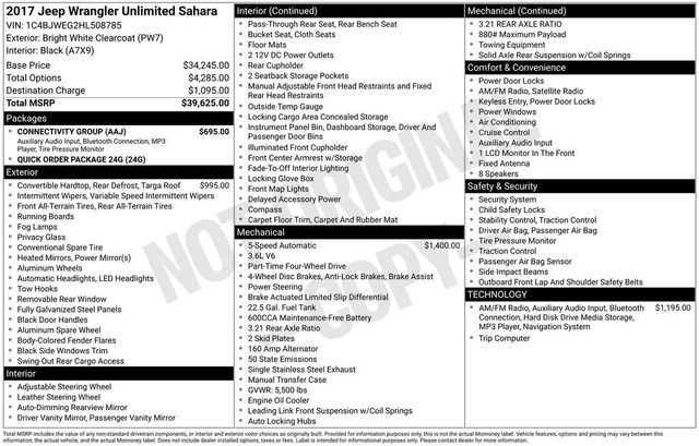 2017 Jeep Wrangler Unlimited Sahara 4x4 - 23010627 - 5