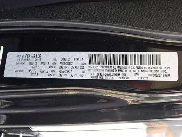 2017 Jeep Wrangler Unlimited Sport 4x4 - 23014260 - 30