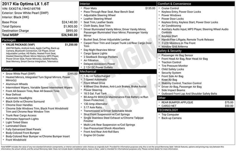 2017 Kia Optima LX 1.6T DCT - 22988808 - 5