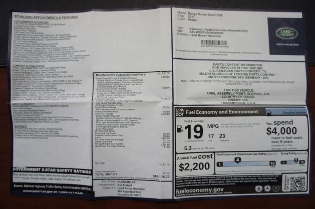 2017 Land Rover Range Rover Sport V6 Supercharged HSE, Low Mileage! - 22769090 - 36