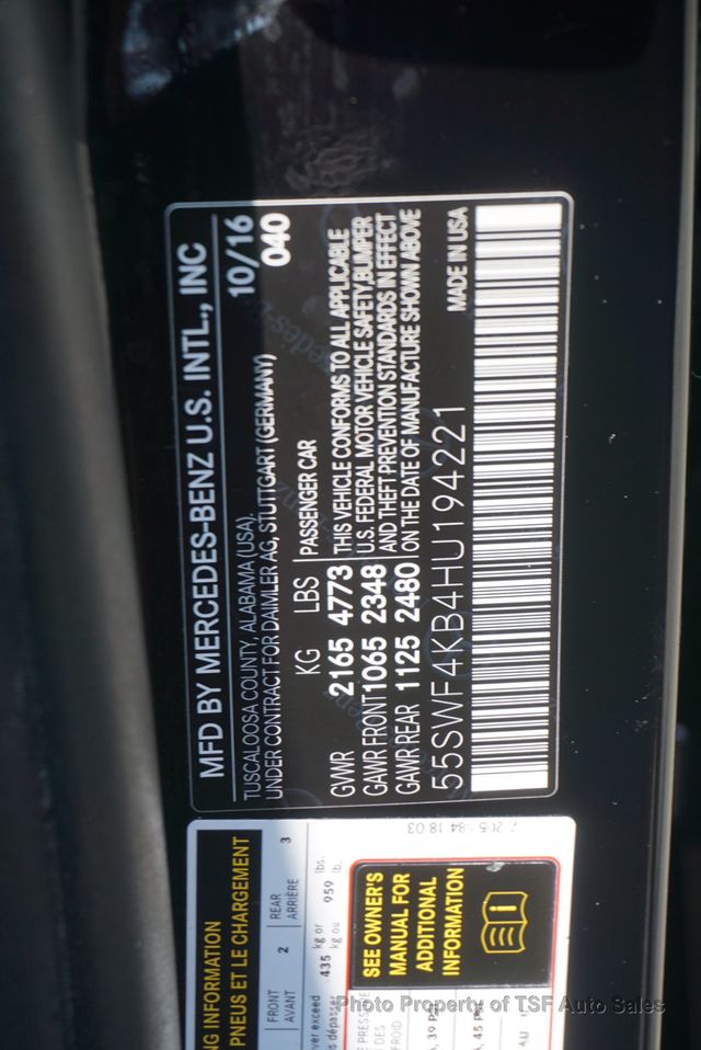2017 Mercedes-Benz C-Class C 300 4MATIC Sedan NAVIGATION REAR CAMERA PANO ROOF HEATED SEATS - 23048210 - 27