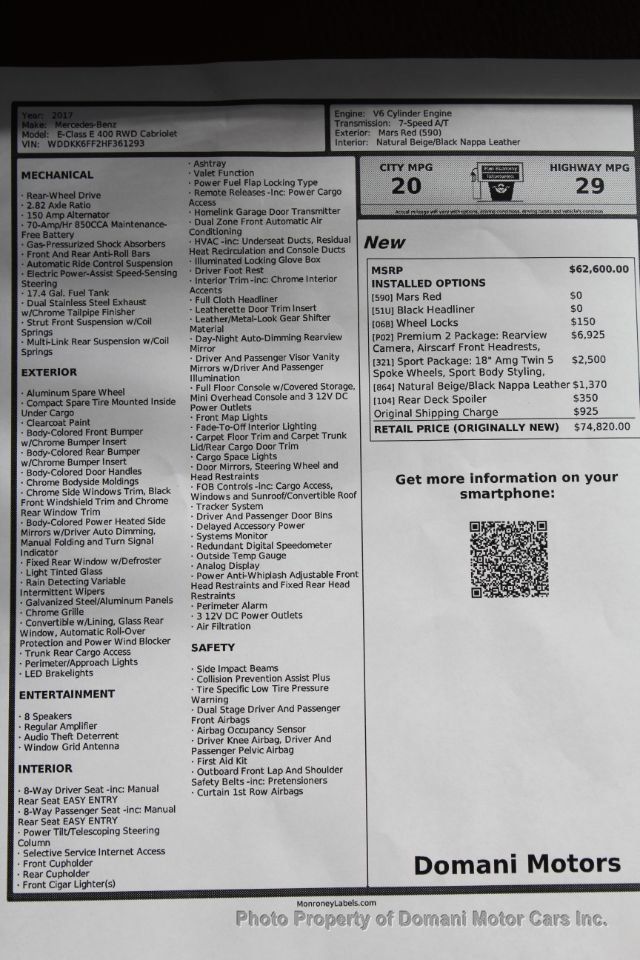 2017 Mercedes-Benz E-Class FLORIDA EXAMPLE, ORIGINALLY $74,820, DEALER SERVICED  - 20633215 - 3