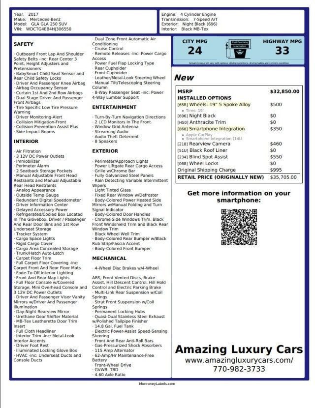 2017 Mercedes-Benz GLA GLA 250 SUV - 23075410 - 23