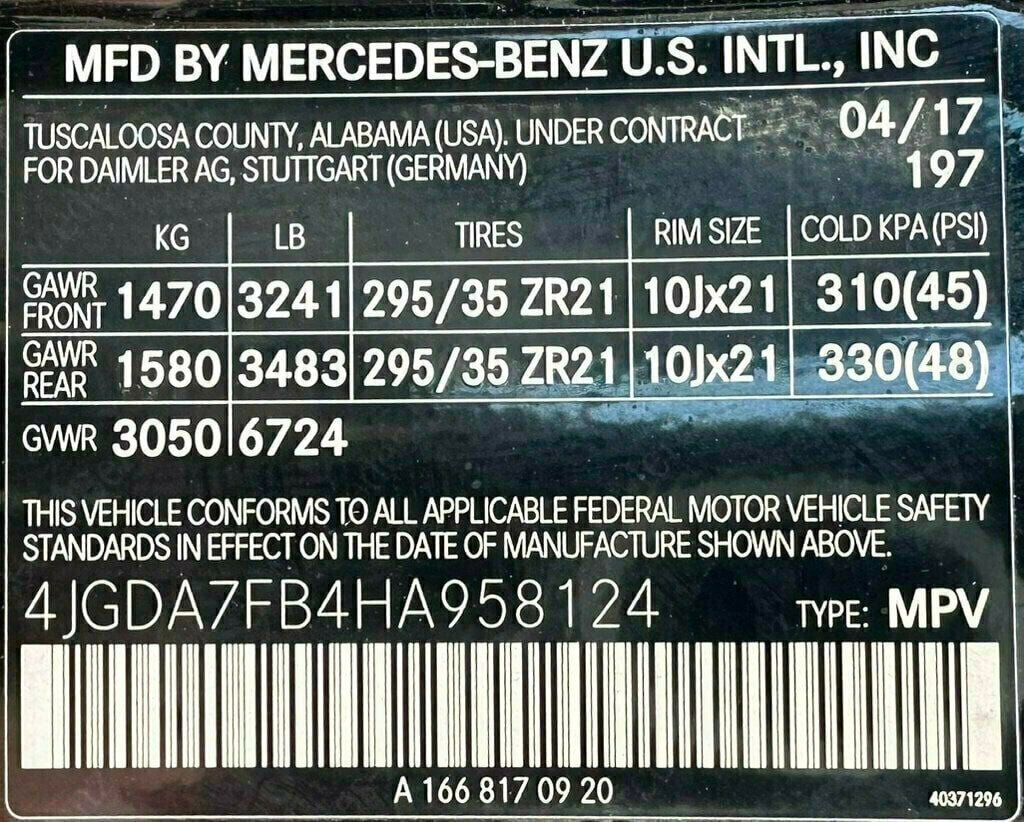 2017 Mercedes-Benz GLE AMG GLE 63 S 4MATIC SUV - 22463353 - 51