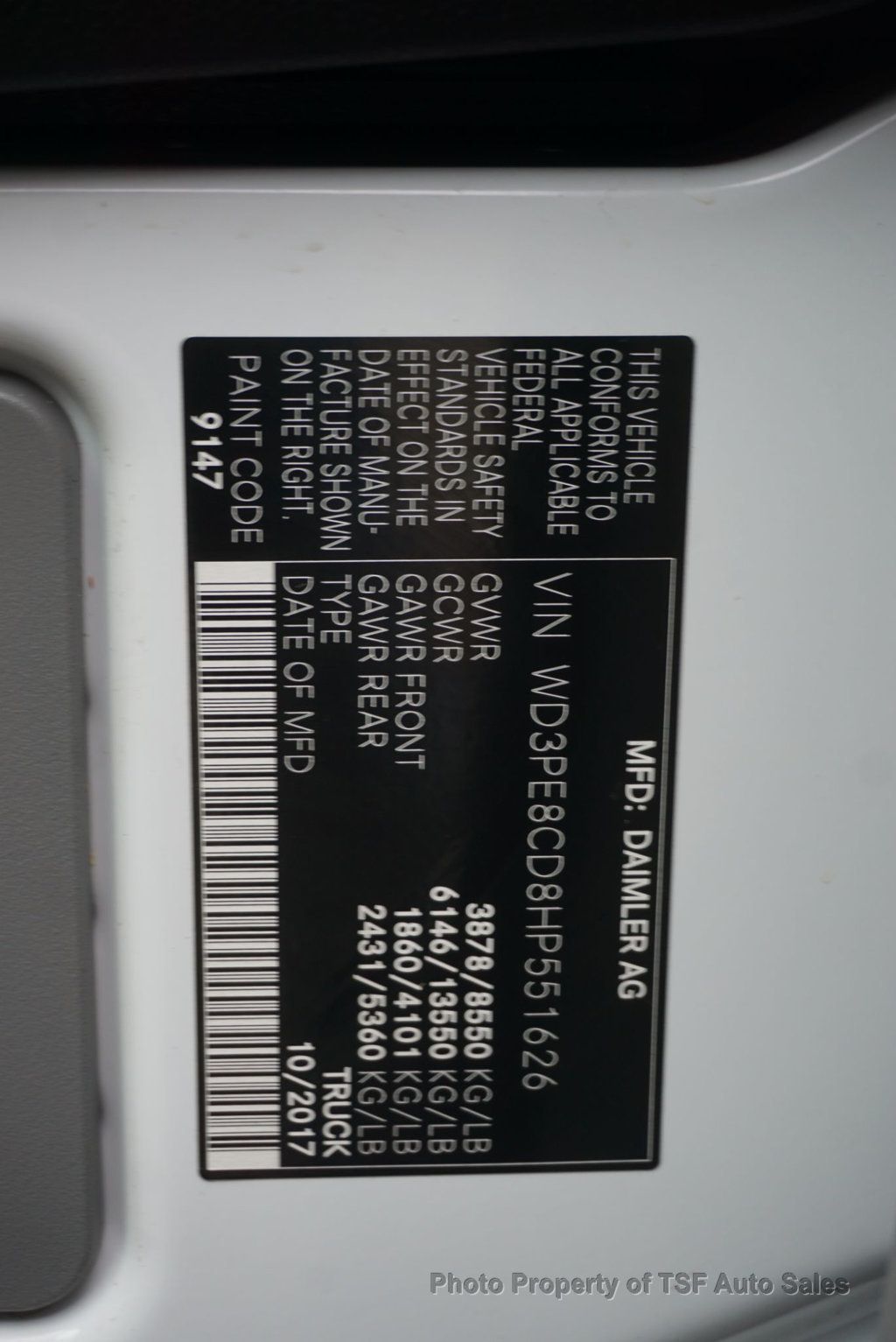 2017 Mercedes-Benz Sprinter Cargo Van 2500 High Roof V6 170" Extended RWD - 22944724 - 32