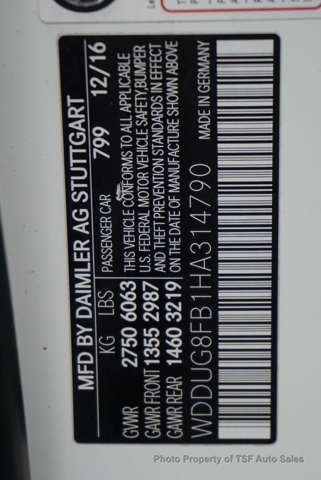 2017 Mercedes-Benz S-Class S 550 4MATIC Sedan SPORT/DRIVER ASSIST/PREMIUM PKGS 20" WHEELS  - 23007580 - 59