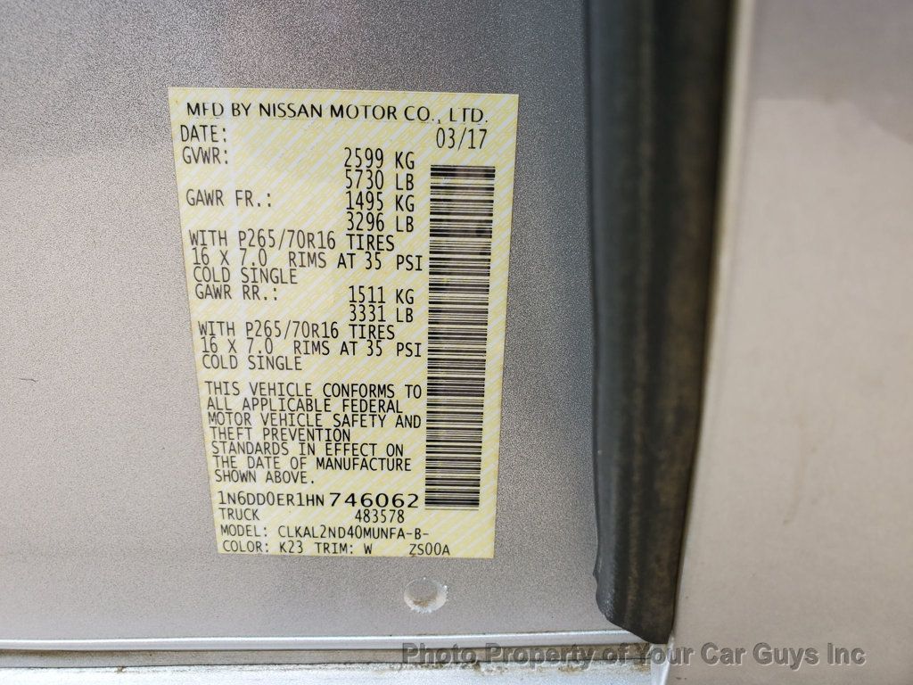 2017 Nissan Frontier  - 23017176 - 26
