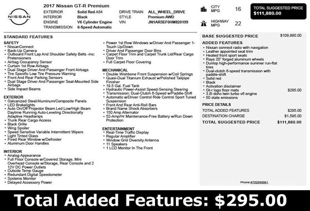 2017 Nissan GT-R Premium AWD - 22978380 - 2