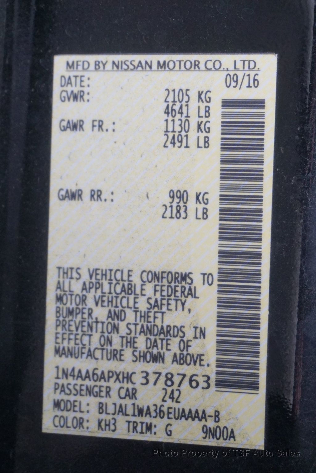 2017 Nissan Maxima SR 3.5L CARPLAY NAVIGATION REAR CAMERA HEATED&COOLED SEATS - 22960165 - 36