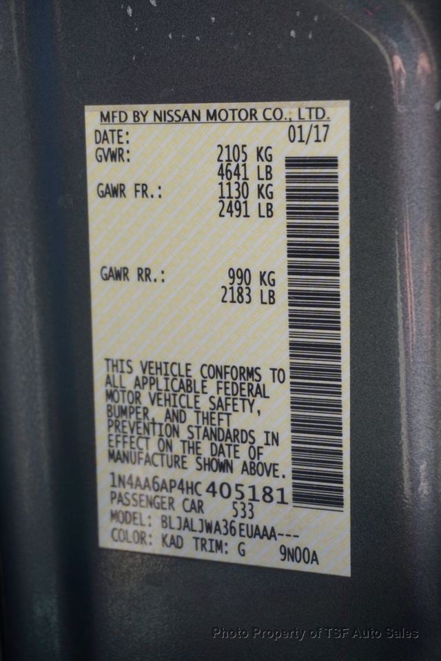 2017 Nissan Maxima SV 3.5L NAVIGATION CARPLAY REAR CAMERA LEATHER HEATED SEATS  - 22991504 - 34