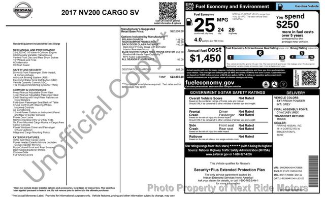 2017 Nissan NV200 Compact Cargo 2017 NISSAN NV200 2.0L SV 4D WAGON 1-OWNER SERVICED 615-730-9991 - 23042573 - 29